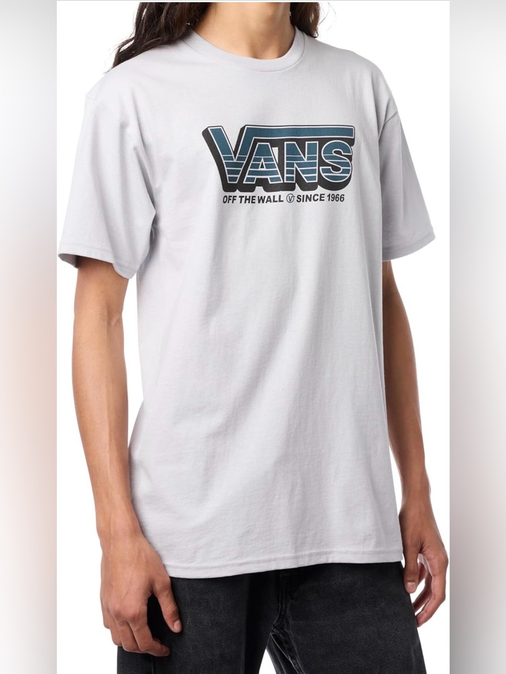 Vans Gray Short Sleeve Tee with Blue Logo